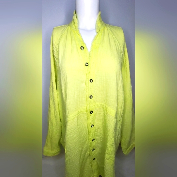 Free People Tops - Free People Size S-We The Free Collection Soft Yellow Cotton Gauze Textile